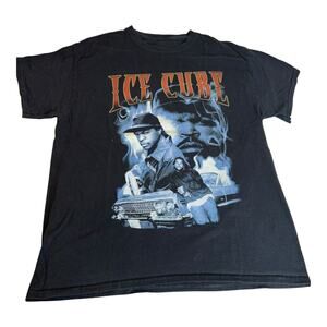 Mens Ice Cube Black Graphic Collage Style T Shirt Size Large